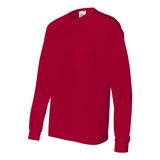 5596 Hanes Authentic Long Sleeve Pocket T-Shirt Deep Red