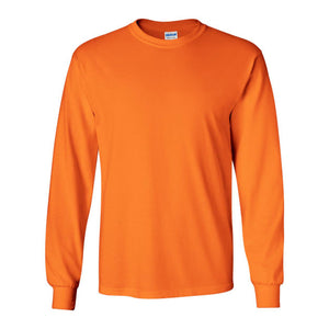 2400 Gildan Ultra Cotton® Long Sleeve T-Shirt Safety Orange