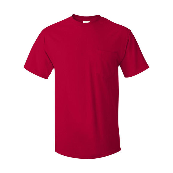 5590 Hanes Authentic Pocket T-Shirt Deep Red