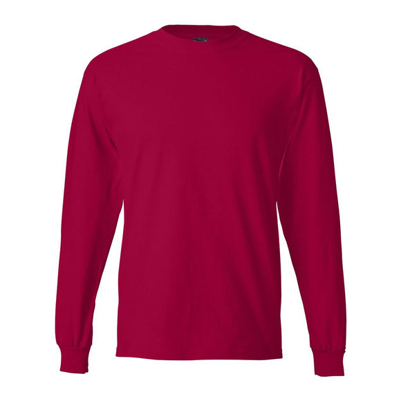 5186 Hanes Beefy-T® Long Sleeve T-Shirt Deep Red