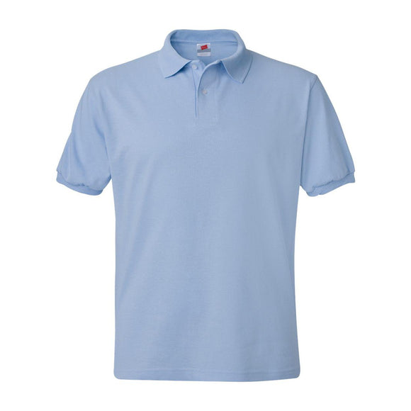 054X Hanes Ecosmart® Jersey Polo Light Blue