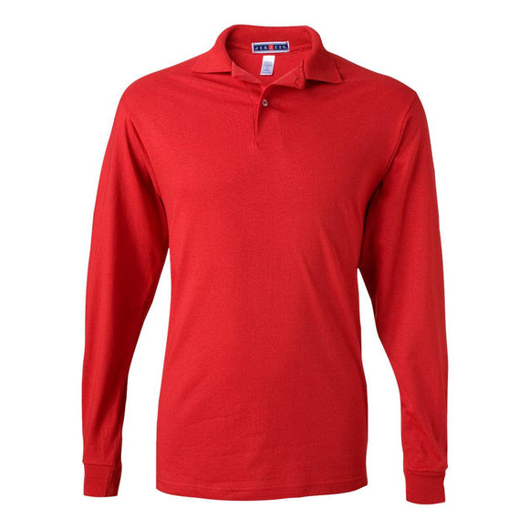 437MLR JERZEES SpotShield™ 50/50 Long Sleeve Polo True Red