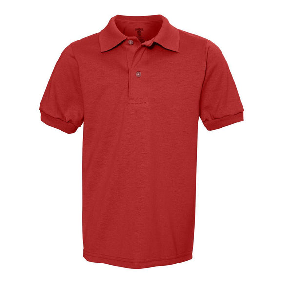 437YR JERZEES SpotShield™ Youth 50/50 Polo True Red