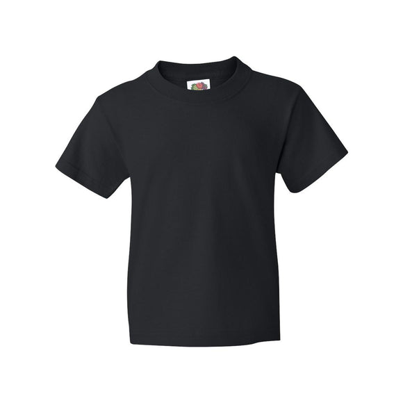 3930BR Fruit of the Loom HD Cotton Youth Short Sleeve T-Shirt Black