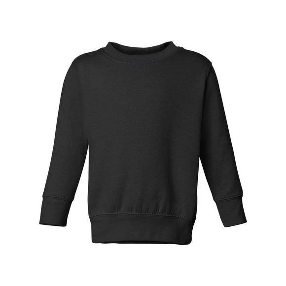 3317 Rabbit Skins Toddler Fleece Crewneck Sweatshirt Black