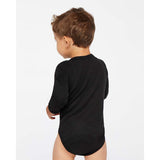 4411 Rabbit Skins Infant Long Sleeve Baby Rib Bodysuit Black