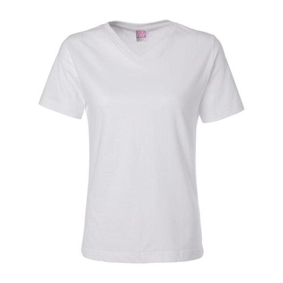 3587 LAT Women's Premium Jersey V-Neck Tee White