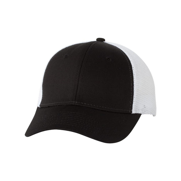 VC400 Valucap Mesh-Back Trucker Cap Black/ White