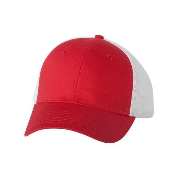 VC400 Valucap Mesh-Back Trucker Cap Red/ White