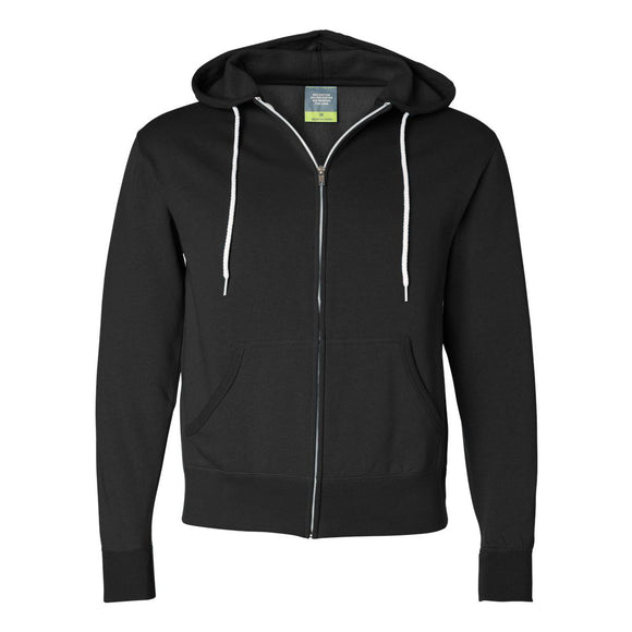 AFX90UNZ Independent Trading Co. Lightweight Full-Zip Hooded Sweatshirt Black