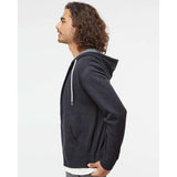 AFX90UNZ Independent Trading Co. Lightweight Full-Zip Hooded Sweatshirt Charcoal Heather