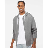 AFX90UNZ Independent Trading Co. Lightweight Full-Zip Hooded Sweatshirt Gunmetal Heather