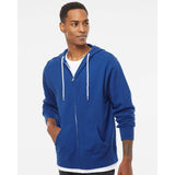 AFX90UNZ Independent Trading Co. Lightweight Full-Zip Hooded Sweatshirt Cobalt