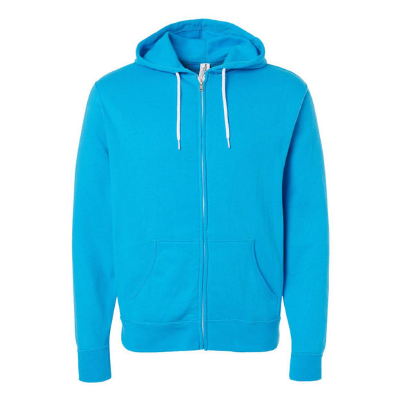 AFX90UNZ Independent Trading Co. Lightweight Full-Zip Hooded Sweatshirt Turquoise