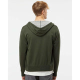 PRM90HTZ Independent Trading Co. Heathered French Terry Full-Zip Hooded Sweatshirt Olive Heather