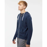 PRM90HTZ Independent Trading Co. Heathered French Terry Full-Zip Hooded Sweatshirt Navy Heather