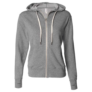 PRM90HTZ Independent Trading Co. Heathered French Terry Full-Zip Hooded Sweatshirt Salt & Pepper