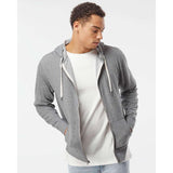 PRM90HTZ Independent Trading Co. Heathered French Terry Full-Zip Hooded Sweatshirt Salt & Pepper