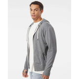 PRM90HTZ Independent Trading Co. Heathered French Terry Full-Zip Hooded Sweatshirt Salt & Pepper