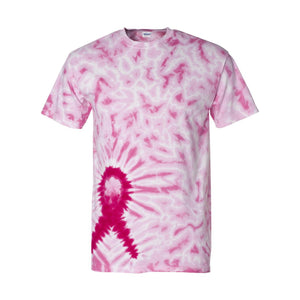 200AR Dyenomite Awareness Ribbon Tie-Dyed T-Shirt Pink