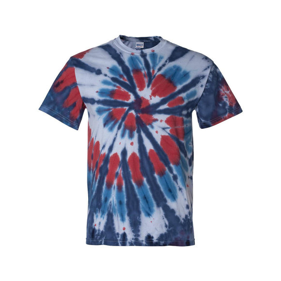 200T2 Dyenomite Multi-Color Cut-Spiral Tie-Dyed T-Shirt Americus