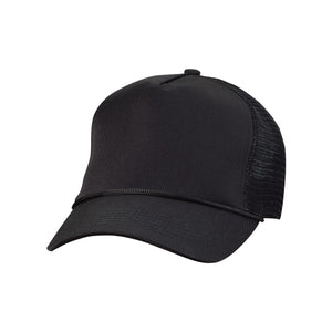 8804H Valucap Five-Panel Mesh-Back Trucker Cap Black