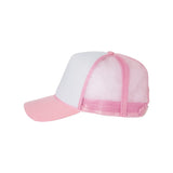 VC700 Valucap Foam Mesh-Back Trucker Cap White/ Pink