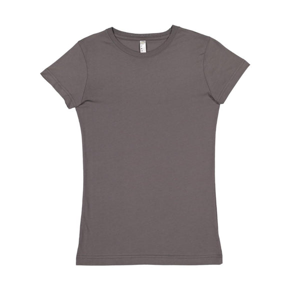 3616 LAT Women's Fitted Fine Jersey Tee Charcoal