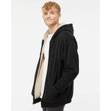 EXP40SHZ Independent Trading Co. Sherpa-Lined Full-Zip Hooded Sweatshirt Black/ Natural