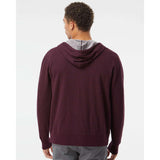 PRM90HTZ Independent Trading Co. Heathered French Terry Full-Zip Hooded Sweatshirt Burgundy Heather