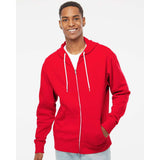 AFX90UNZ Independent Trading Co. Lightweight Full-Zip Hooded Sweatshirt Red