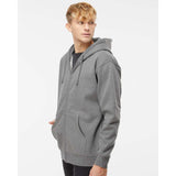 IND4000Z Independent Trading Co. Heavyweight Full-Zip Hooded Sweatshirt Gunmetal Heather