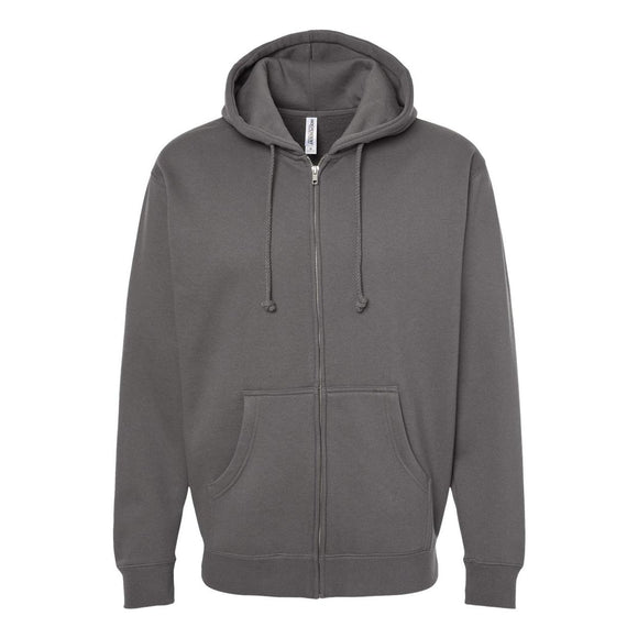 IND4000Z Independent Trading Co. Heavyweight Full-Zip Hooded Sweatshirt Solid Charcoal