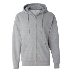 SS4500Z Independent Trading Co. Midweight Full-Zip Hooded Sweatshirt Grey Heather