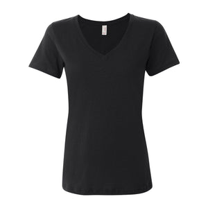 392 Anvil Women's Featherweight V-Neck T-Shirt Black