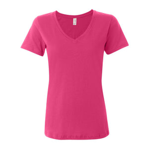 392 Anvil Women's Featherweight V-Neck T-Shirt Hot Pink