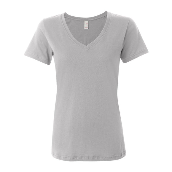 392 Anvil Women's Featherweight V-Neck T-Shirt Silver