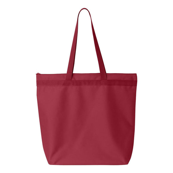 8802 Liberty Bags Recycled Zipper Tote Cardinal