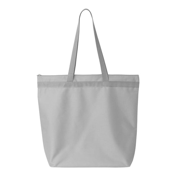 8802 Liberty Bags Recycled Zipper Tote Grey