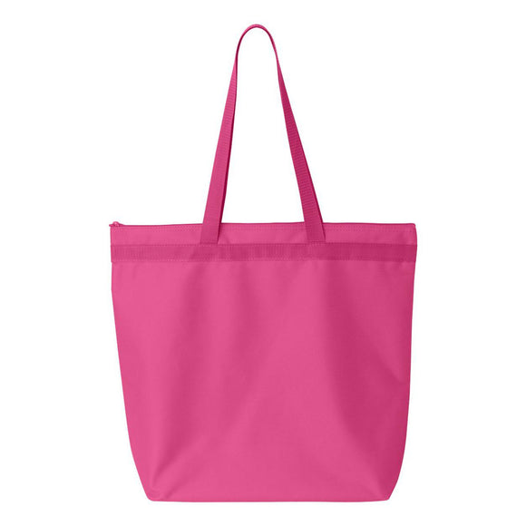 8802 Liberty Bags Recycled Zipper Tote Hot Pink