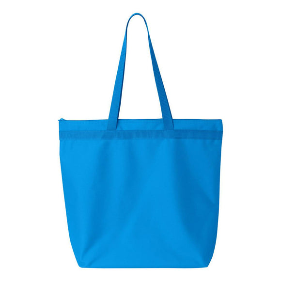 8802 Liberty Bags Recycled Zipper Tote Turquoise