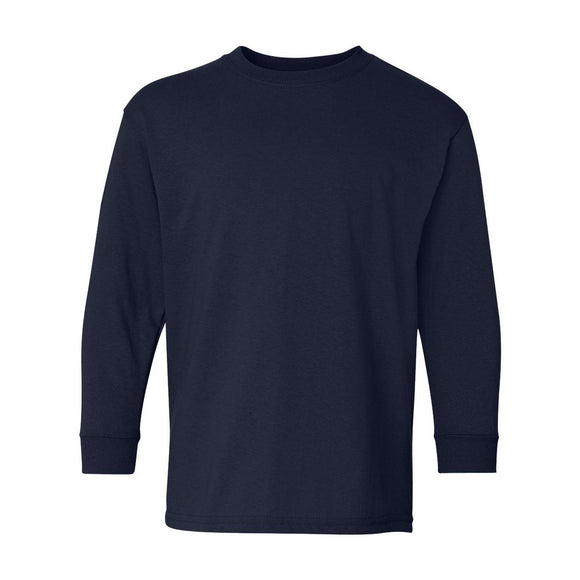 5400B Gildan Heavy Cotton™ Youth Long Sleeve T-Shirt Navy