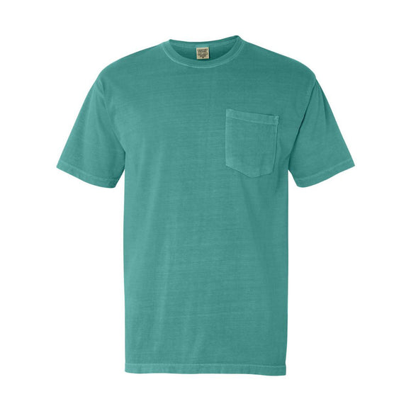 6030 Comfort Colors Garment-Dyed Heavyweight Pocket T-Shirt Seafoam