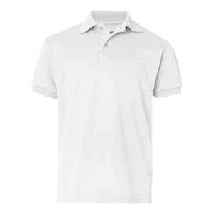 054Y Hanes Youth Ecosmart® Jersey Polo White