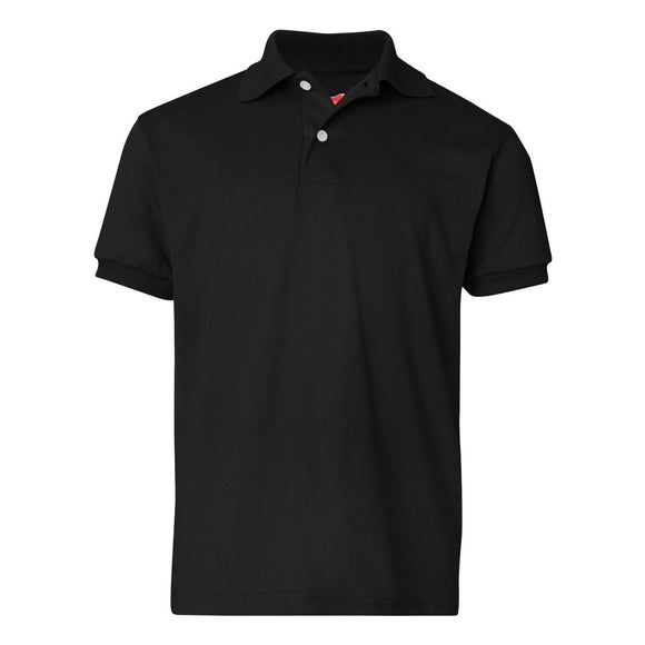 054Y Hanes Youth Ecosmart® Jersey Polo Black