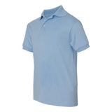 054Y Hanes Youth Ecosmart® Jersey Polo Light Blue