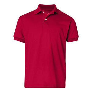 054Y Hanes Youth Ecosmart® Jersey Polo Deep Red