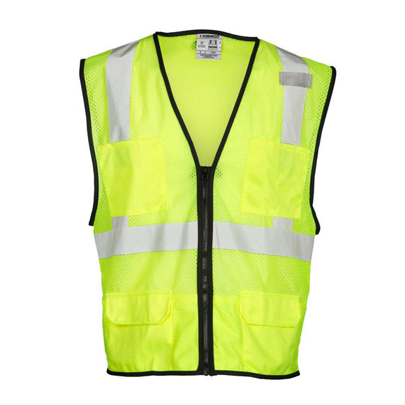 1191-1192 Kishigo Economy Mesh 6-Pocket Vest Lime