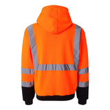 JS102-103 Kishigo Hi-Vis Full-Zip Hooded Sweatshirt Orange