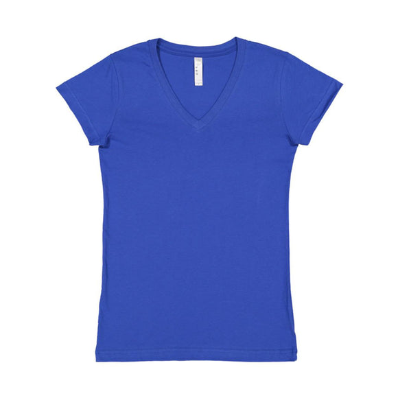 3607 LAT Junior's Fine Jersey V-Neck Tee Royal